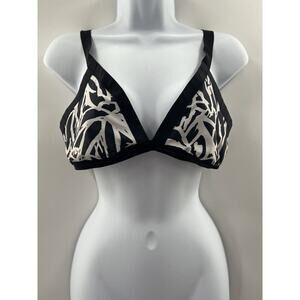 Lululemon Athletica Women’s Surf To Sand Booster Bikini Top Black White Size 6